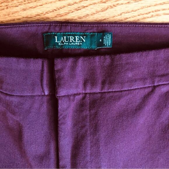 Lauren Ralph Lauren Double-Faced Stretch Cotton Burgundy Pant Women’s Size 4 - Picture 4 of 11